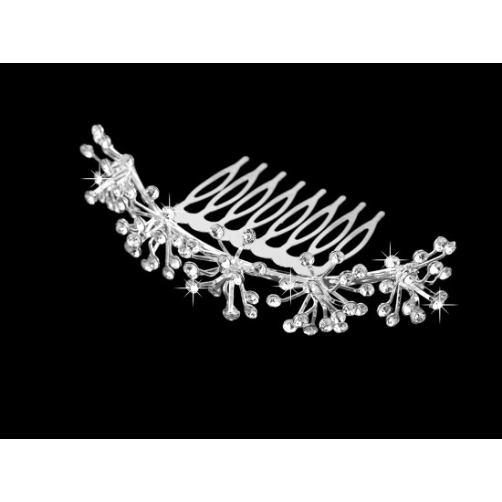 Grzebyk do włosów z szlifowanymi kamyczkami - Crystal (1 Sztuka) Grzebyk do włosów z szlifowanymi kamyczkami - Crystal (1 Sztuka)