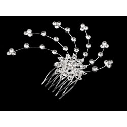 Fésü csiszolt kövekkel hand made - Crystal (1 Darab)