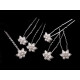 Ac de par floare cu perle ø17 mm - Alb (2 Bucăți) Ac de par floare cu perle ø17 mm - Alb (2 Bucăți)