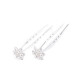 Ac de par floare cu perle ø17 mm - Alb (2 Bucăți) Ac de par floare cu perle ø17 mm - Alb (2 Bucăți)