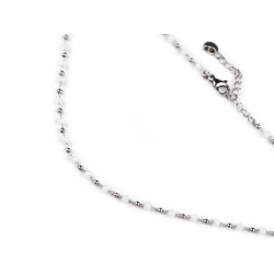 Collar de acero inoxidable con cuentas cortadas - Blanco (1 Pieza)