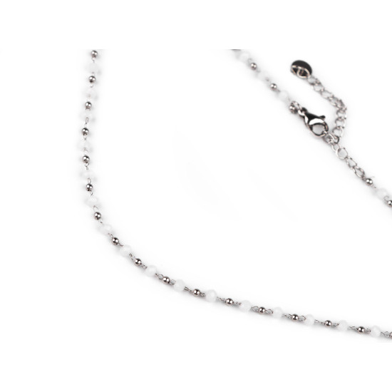 Collar de acero inoxidable con cuentas cortadas - Blanco (1 Pieza) Collar de acero inoxidable con cuentas cortadas - Blanco (1 Pieza)