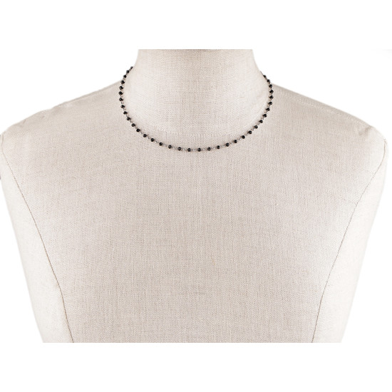 Collar de acero inoxidable con cuentas cortadas - Blanco (1 Pieza) Collar de acero inoxidable con cuentas cortadas - Blanco (1 Pieza)