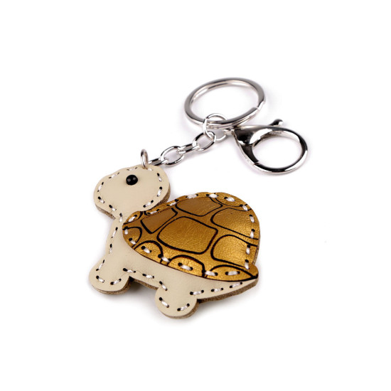 Backpack pendant / keychain - turtle, dinosaur - Gold (1 Piece) Backpack pendant / keychain - turtle, dinosaur - Gold (1 Piece)