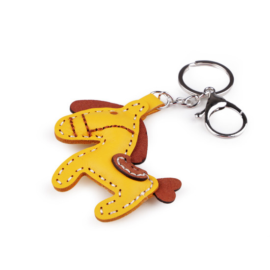 Backpack pendant / keychain - wolf, horse - Beige (1 Piece) Backpack pendant / keychain - wolf, horse - Beige (1 Piece)