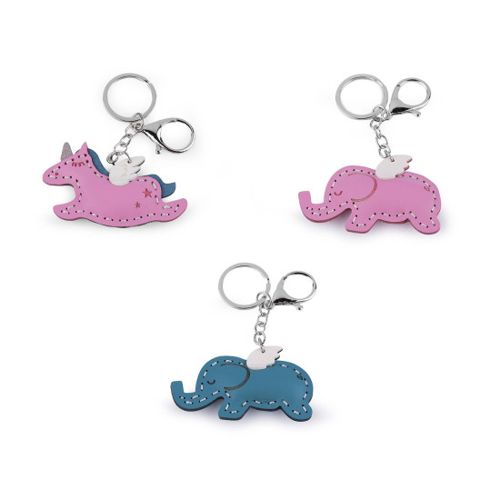 Backpack pendant / keychain - unicorn, elephant - Pink (1 Piece) Backpack pendant / keychain - unicorn, elephant - Pink (1 Piece)