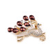 Brooch with rhinestones - deer - Ametyst (1 Piece) Brooch with rhinestones - deer - Ametyst (1 Piece)