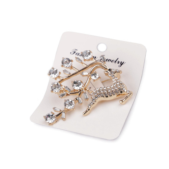 Brooch with rhinestones - deer - Ametyst (1 Piece) Brooch with rhinestones - deer - Ametyst (1 Piece)
