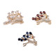 Brooch with rhinestones - deer - Ametyst (1 Piece) Brooch with rhinestones - deer - Ametyst (1 Piece)