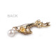 Brooch with rhinetones and pearl, reindeer - Crystal (1 Piece) Brooch with rhinetones and pearl, reindeer - Crystal (1 Piece)