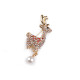 Brooch with rhinetones and pearl, reindeer - Crystal (1 Piece) Brooch with rhinetones and pearl, reindeer - Crystal (1 Piece)
