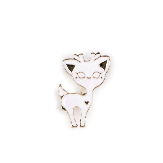 Brooch - cat, dog, doe - White (3 Pieces) Brooch - cat, dog, doe - White (3 Pieces)
