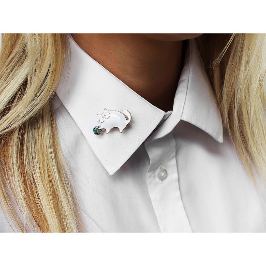 Brooch - cat, dog, doe - White (3 Pieces) Brooch - cat, dog, doe - White (3 Pieces)