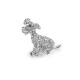 Bross csiszolt kövekkel kutya - Crystal ab (1 Darab) Bross csiszolt kövekkel kutya - Crystal ab (1 Darab)