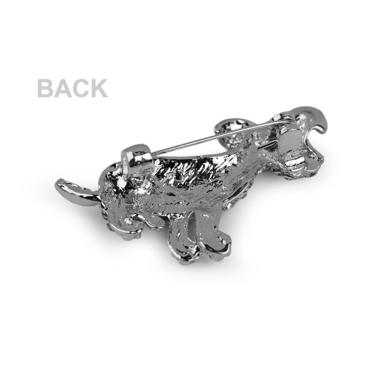 Bross csiszolt kövekkel kutya - Crystal ab (1 Darab) Bross csiszolt kövekkel kutya - Crystal ab (1 Darab)