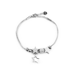 Stainless steel bracelet - Silver (1 Piece)