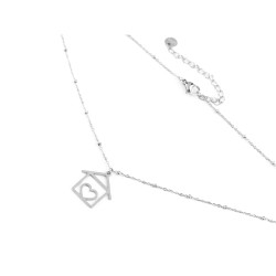 Collar de acero inoxidable con colgante - Plata (1 Pieza)