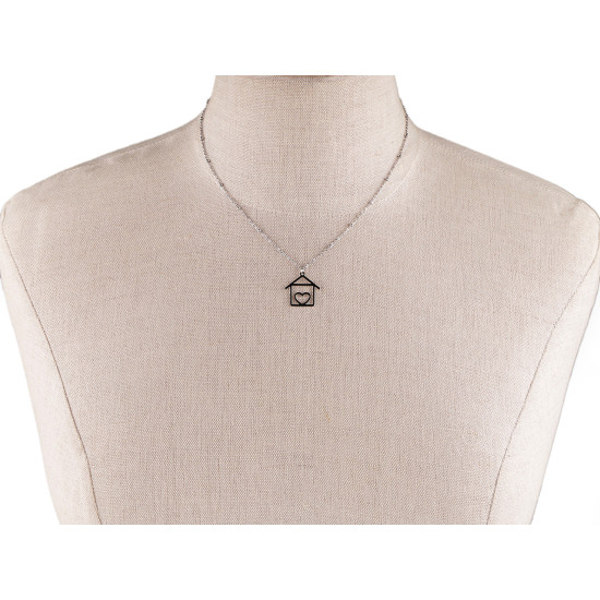Collar de acero inoxidable con colgante - Plata (1 Pieza) Collar de acero inoxidable con colgante - Plata (1 Pieza)
