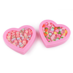 Set of children's rings in a heart box - Random mix (4 Pieces)