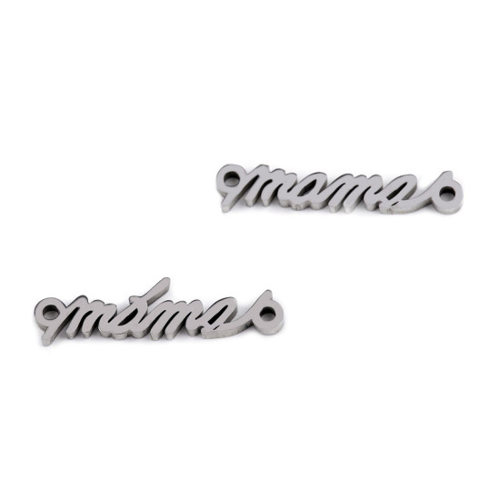 Stainless steel component "máma", "mama" for making bracelets and necklaces - Platinum (1 Piece) Stainless steel component "máma", "mama" for making bracelets and necklaces - Platinum (1 Piece)
