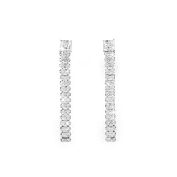 Kolczyki ze stali nierdzewnej z szlifowanymi kamyczkami - Crystal (1 Para)