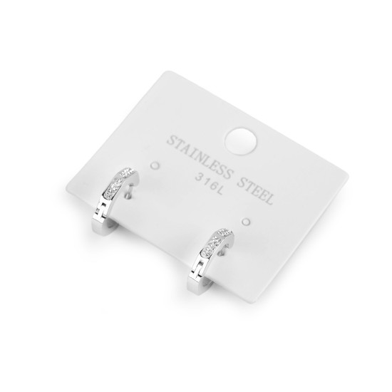 Wtainless steel earrings with rhinestones - Crystal (2 Pairs) Wtainless steel earrings with rhinestones - Crystal (2 Pairs)