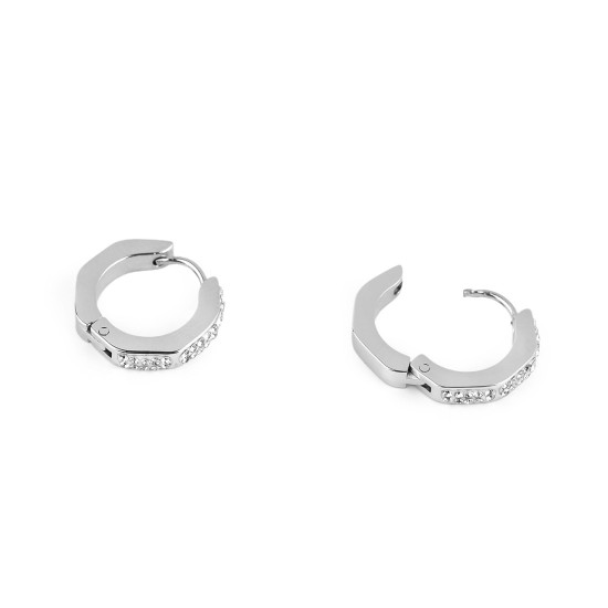 Wtainless steel earrings with rhinestones - Crystal (2 Pairs) Wtainless steel earrings with rhinestones - Crystal (2 Pairs)