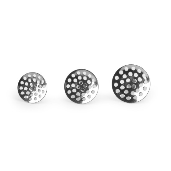 Earring studs with mesh ø16; 18; 20 mm made of stainless steel - Platinum (2 Pieces) Earring studs with mesh ø16; 18; 20 mm made of stainless steel - Platinum (2 Pieces)