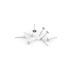 Stainless steel diy stud earrings posts ø4; 6; 8 mm - Platinum (40 Pieces)