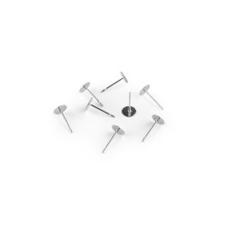 Stainless steel diy stud earrings posts ø4; 6; 8 mm - Platinum (40 Pieces)