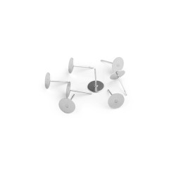 Stainless steel diy stud earrings posts ø4; 6; 8 mm - Platinum (40 Pieces)