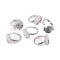 Bague avec coupelle en inox, ø 16 mm, pour créations diy - Platine (2 Pièces)