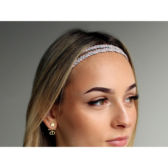 Elastic hairband, double row - Lightgrey (1 Piece) Elastic hairband, double row - Lightgrey (1 Piece)