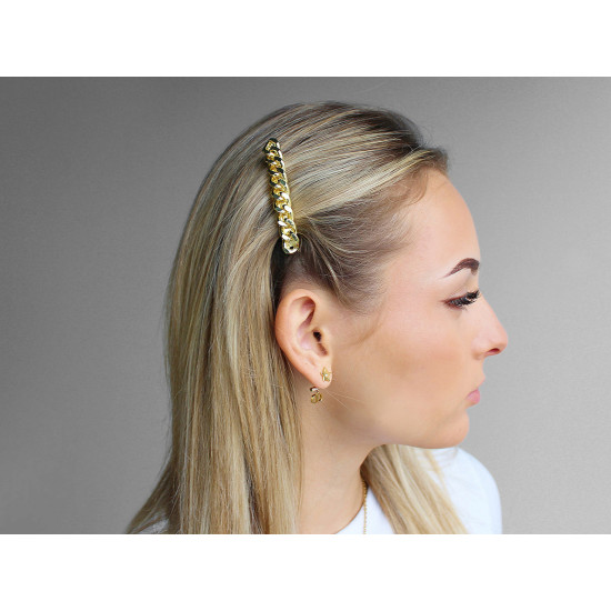 Barrette à cheveux, chaîne - Platine (3 Pièces) Barrette à cheveux, chaîne - Platine (3 Pièces)