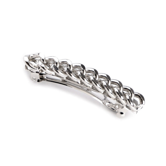 Barrette à cheveux, chaîne - Platine (3 Pièces) Barrette à cheveux, chaîne - Platine (3 Pièces)