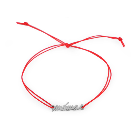 Bracelet with stainless steel pendant, máma - Red (2 Pieces) Bracelet with stainless steel pendant, máma - Red (2 Pieces)