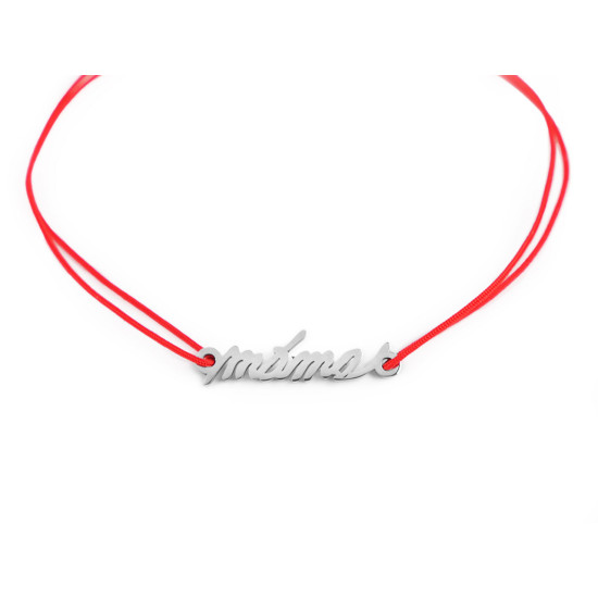 Bracelet with stainless steel pendant, máma - Red (2 Pieces) Bracelet with stainless steel pendant, máma - Red (2 Pieces)