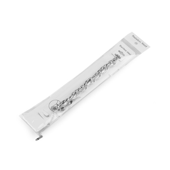 Armband aus edelstahl, robuste kette - Silber (1 Stück) Armband aus edelstahl, robuste kette - Silber (1 Stück)