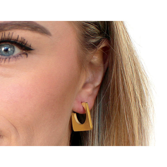 Pendientes de acero inoxidable - Oro (1 Par) Pendientes de acero inoxidable - Oro (1 Par)