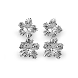 Ohrringe aus edelstahl blumen - Silber (1 Paar)