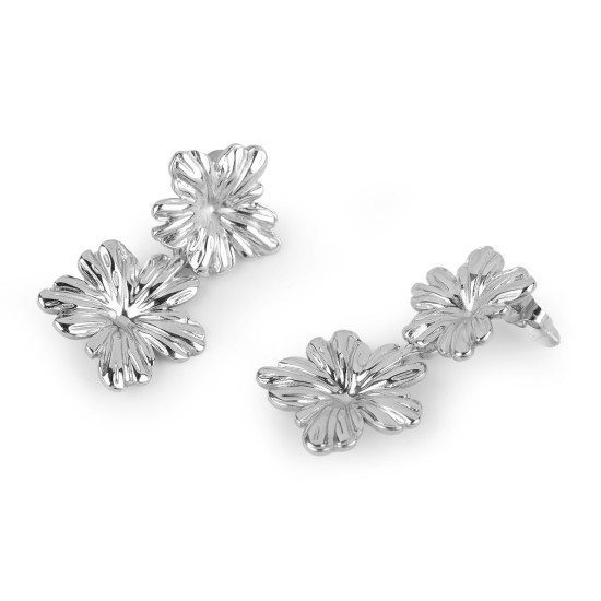 Ohrringe aus edelstahl blumen - Silber (1 Paar) Ohrringe aus edelstahl blumen - Silber (1 Paar)