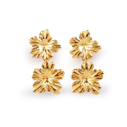 Ohrringe aus edelstahl blumen - Gold (1 Paar)