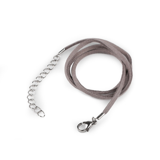 Kordel aus öko-leder mit edelstahl-karabiner, länge 46 cm - Schwarz (1 Stück) Kordel aus öko-leder mit edelstahl-karabiner, länge 46 cm - Schwarz (1 Stück)
