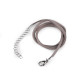 Kordel aus öko-leder mit edelstahl-karabiner, länge 46 cm - Schwarz (1 Stück) Kordel aus öko-leder mit edelstahl-karabiner, länge 46 cm - Schwarz (1 Stück)