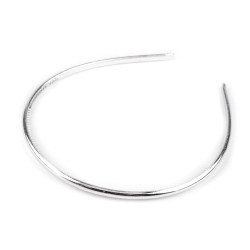 Plastic hairband, metallic - Silver (12 Pieces)