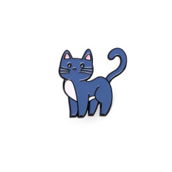 Broszka / pins kotek - Niebieski (1 Sztuka)