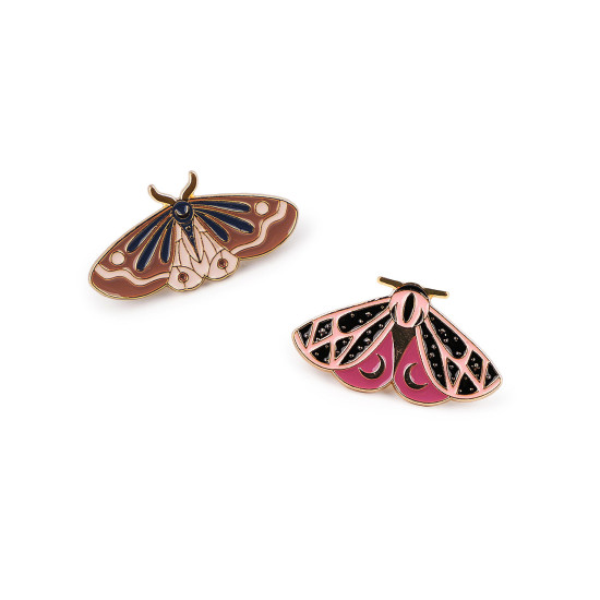 Broszka / pins motyl / ćma - Pudrowy (3 Sztuki)