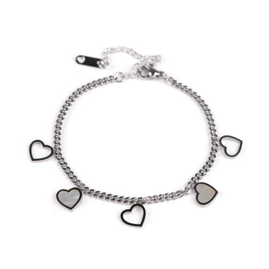 Armband aus edelstahl herz - Silber (1 Stück) Armband aus edelstahl herz - Silber (1 Stück)