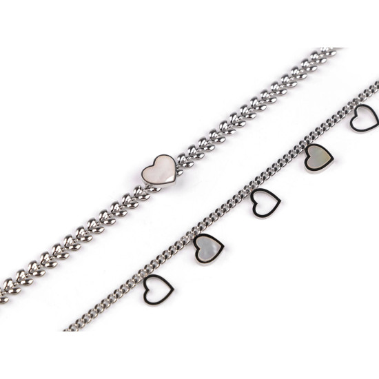 Armband aus edelstahl herz - Silber (1 Stück) Armband aus edelstahl herz - Silber (1 Stück)