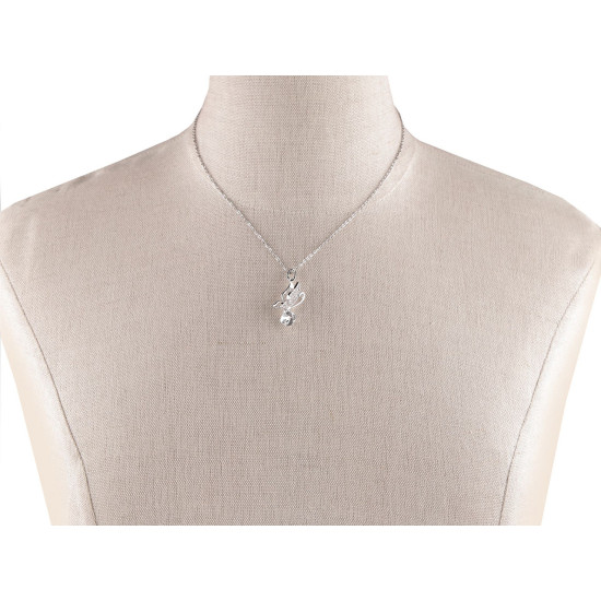 Stainless steel butterfly necklace with rhinestones - Crystal (1 Piece) Stainless steel butterfly necklace with rhinestones - Crystal (1 Piece)